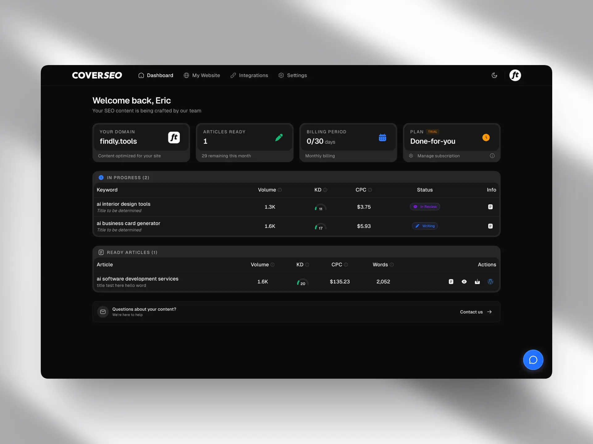 Screenshot 2 of CoverSEO 