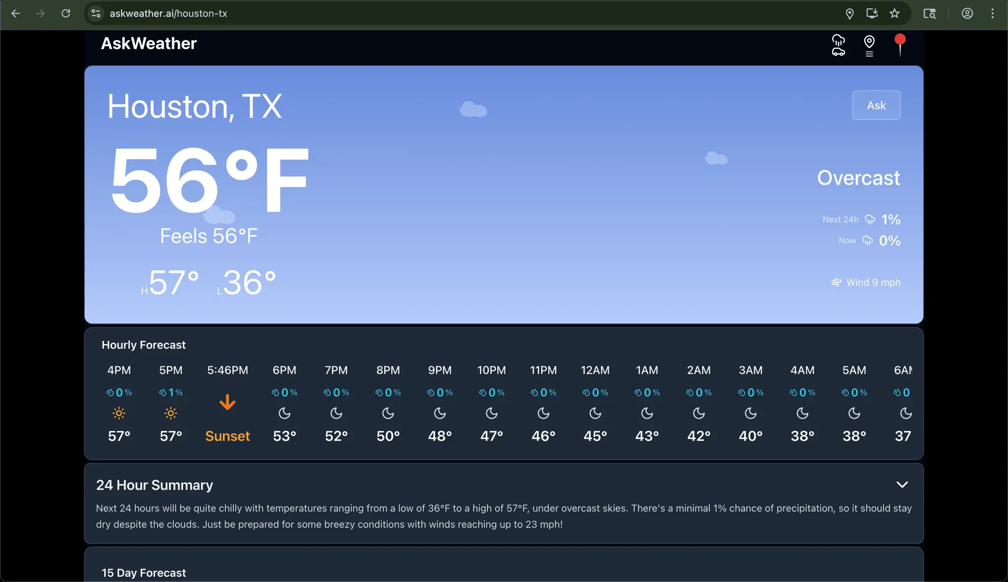 Screenshot 1 of AskWeather