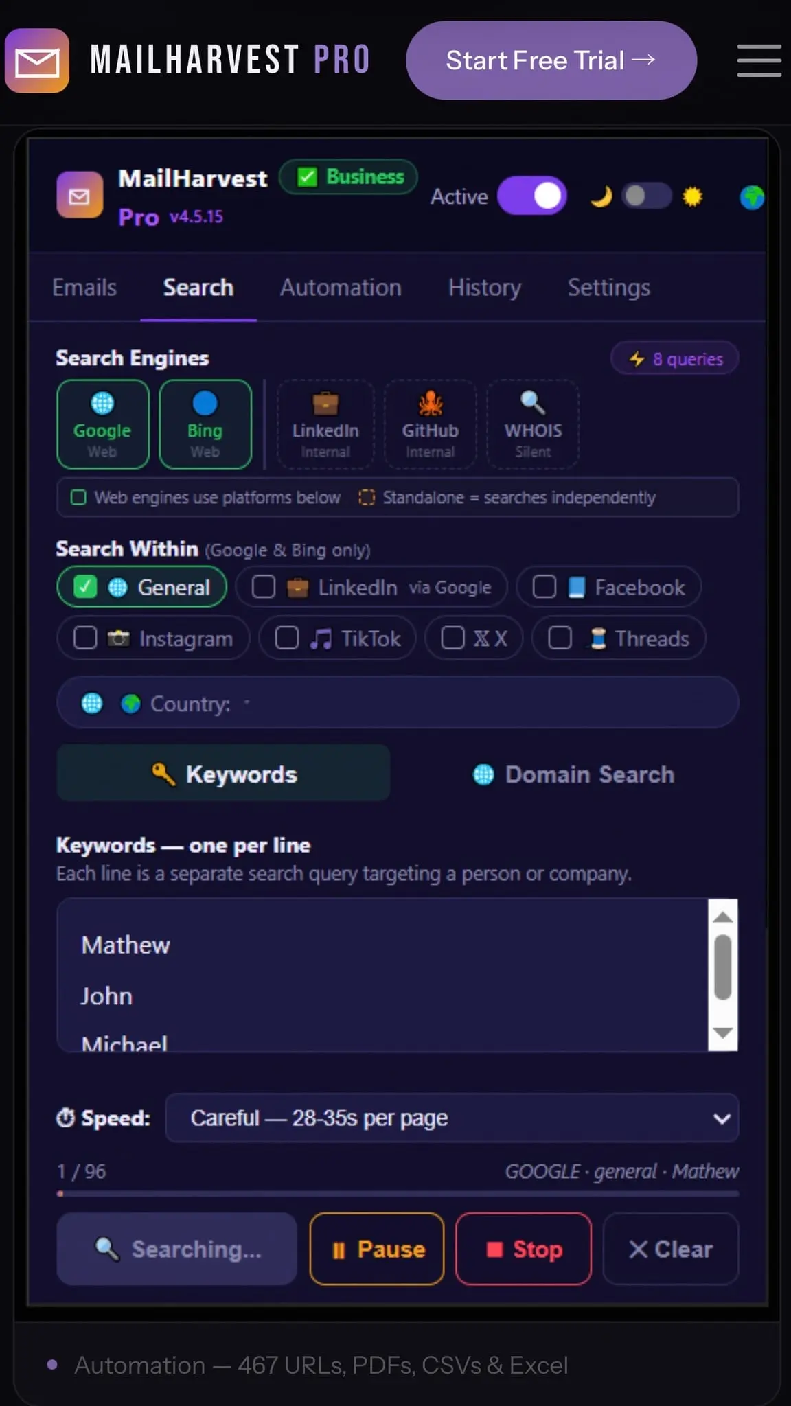 Screenshot 2 of MailHarvest Pro