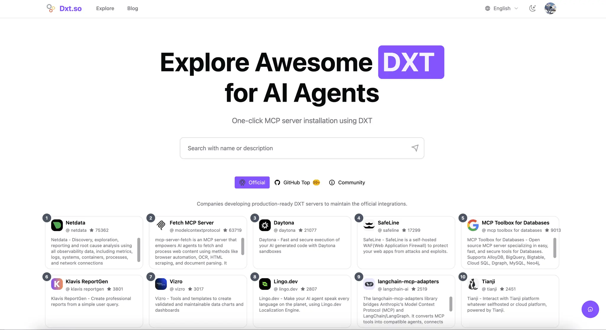 Screenshot 2 of DXT - Find Awesome MCP Servers