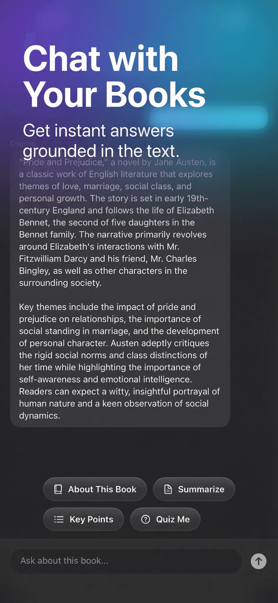 Screenshot 1 of Cognito — AI Reading Companion