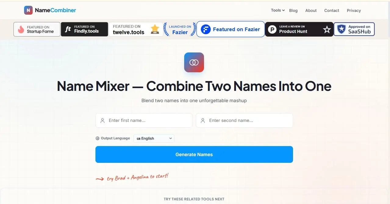 Screenshot 2 of Name combinerss