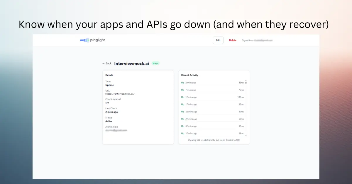 Screenshot 1 of Pinglight