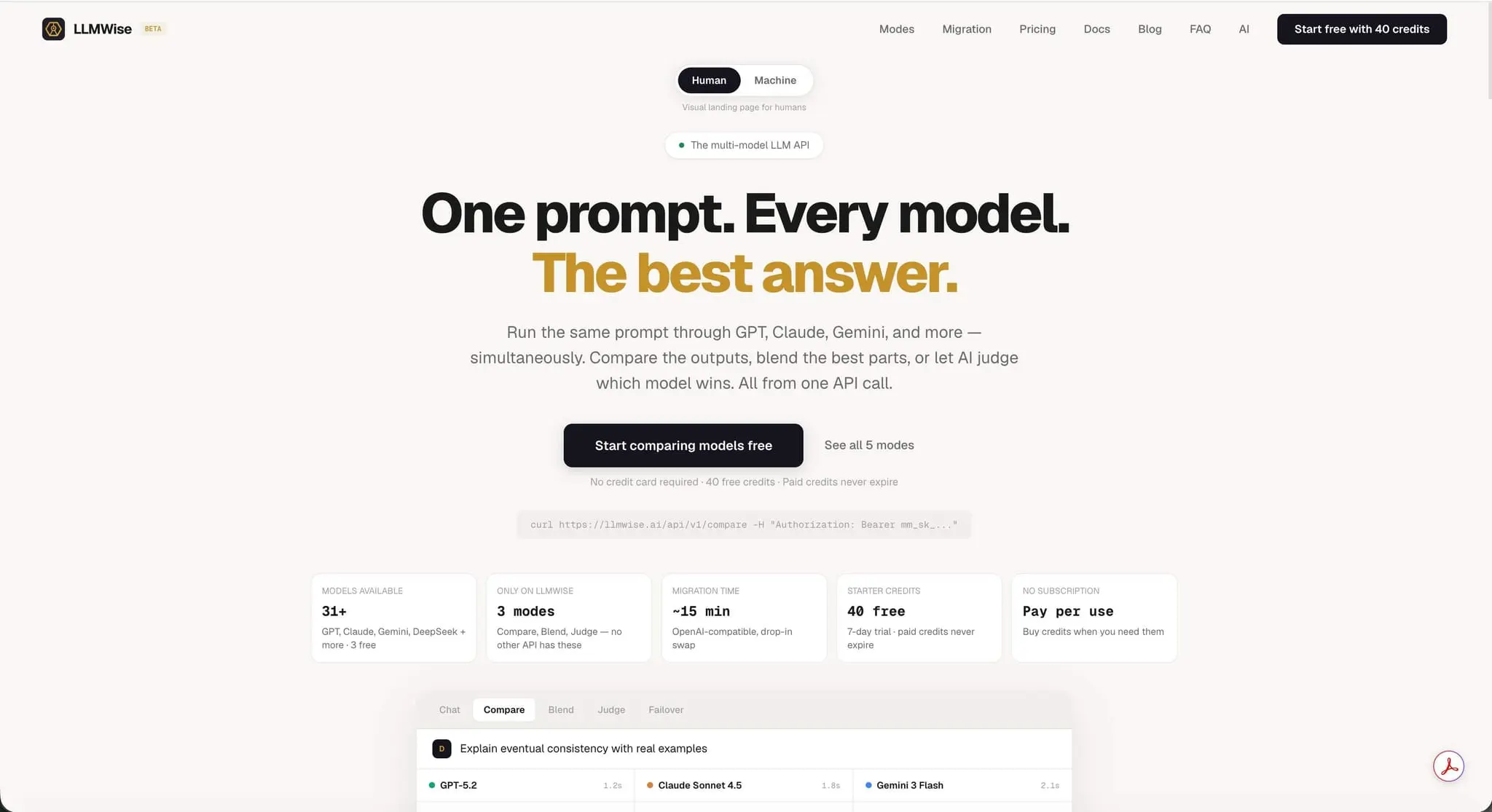 Screenshot 1 of LLMWise