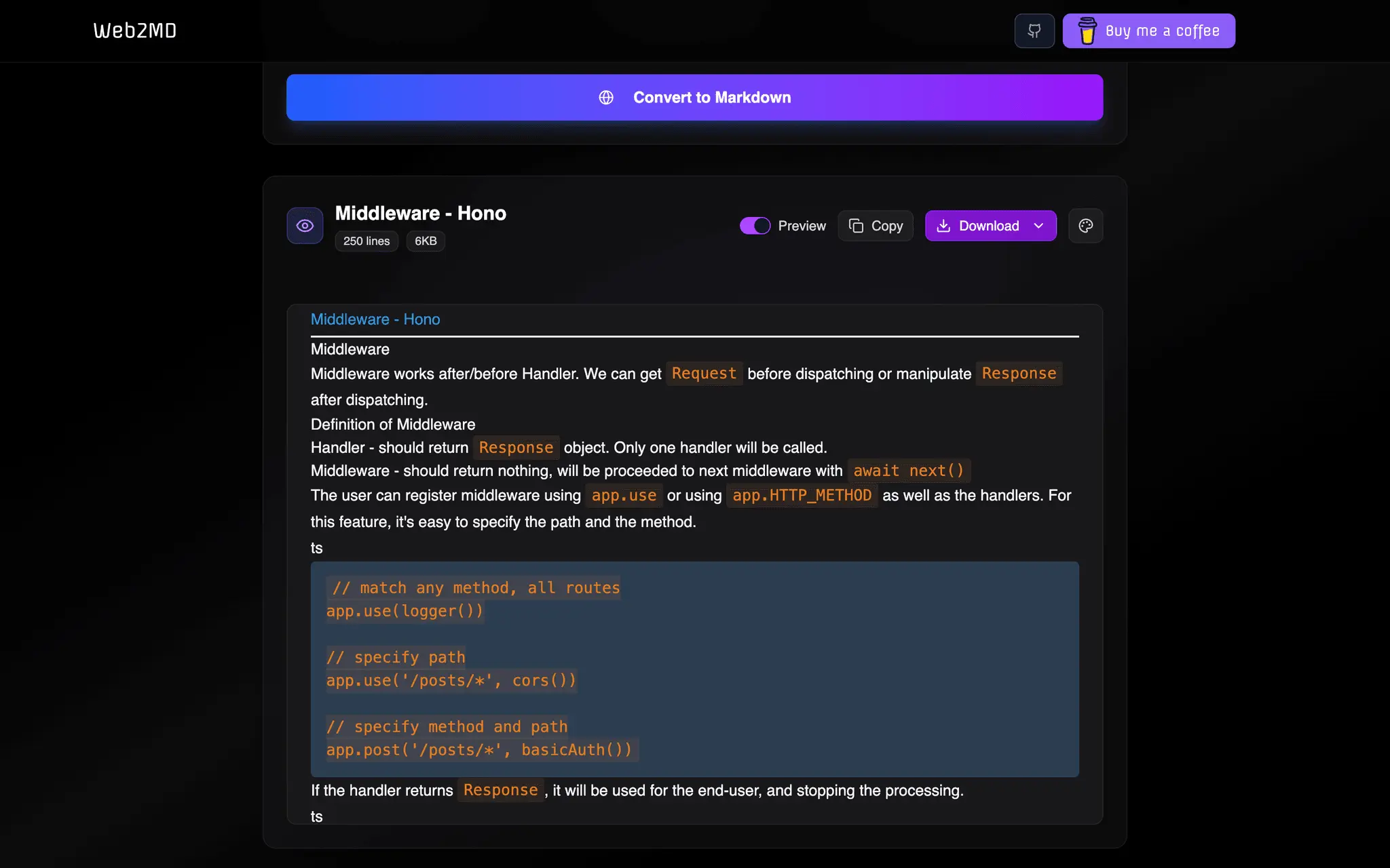 Screenshot 3 of web2md
