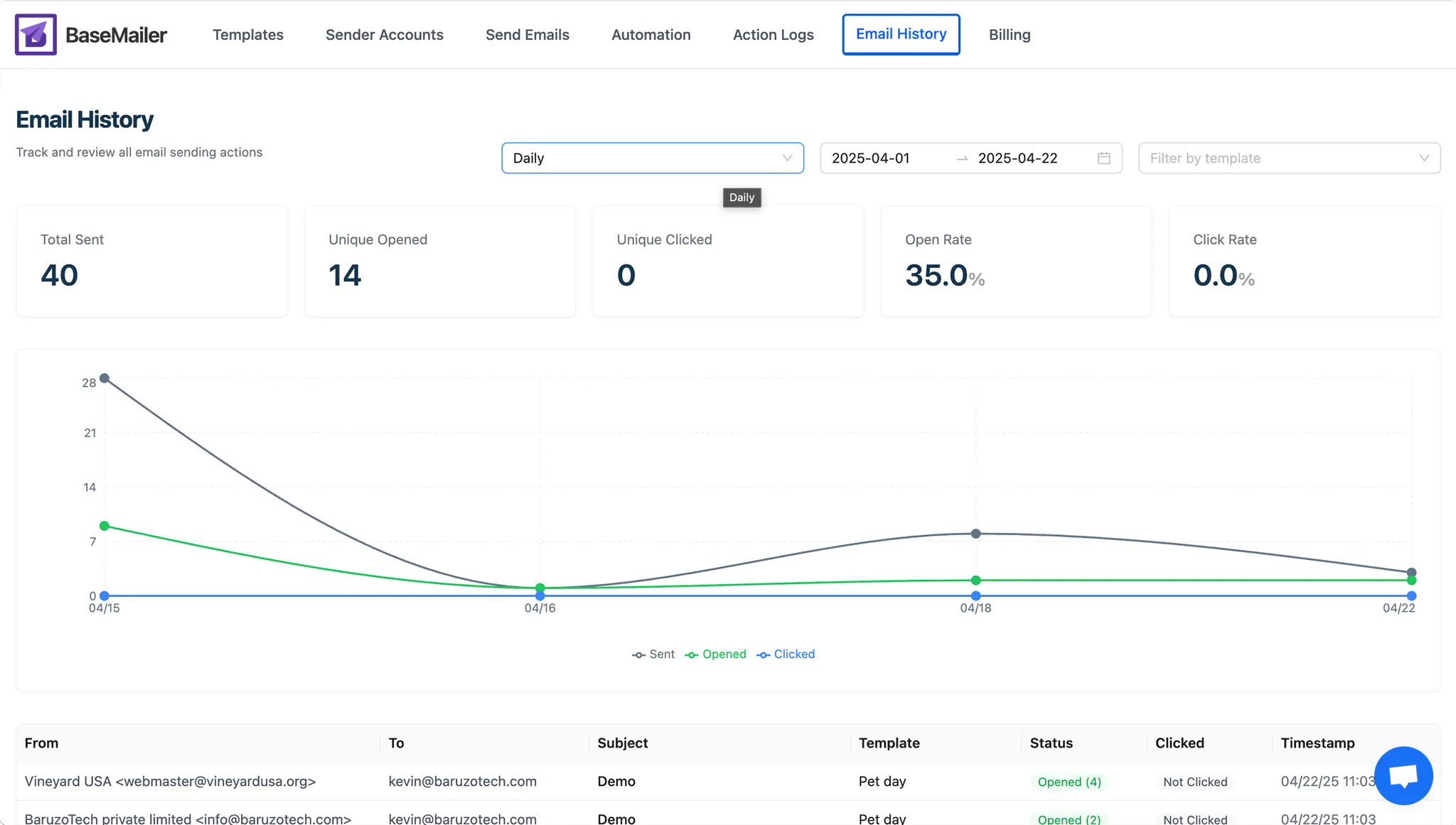 Screenshot 4 of Basemailer Airtable Email Automation