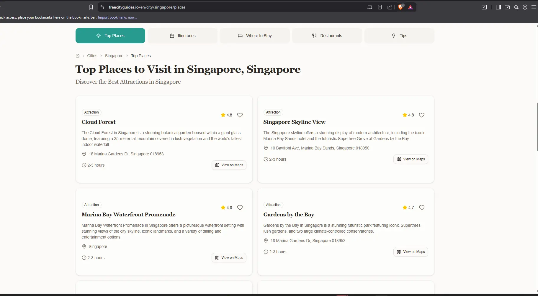 Screenshot 1 of Free City Guides