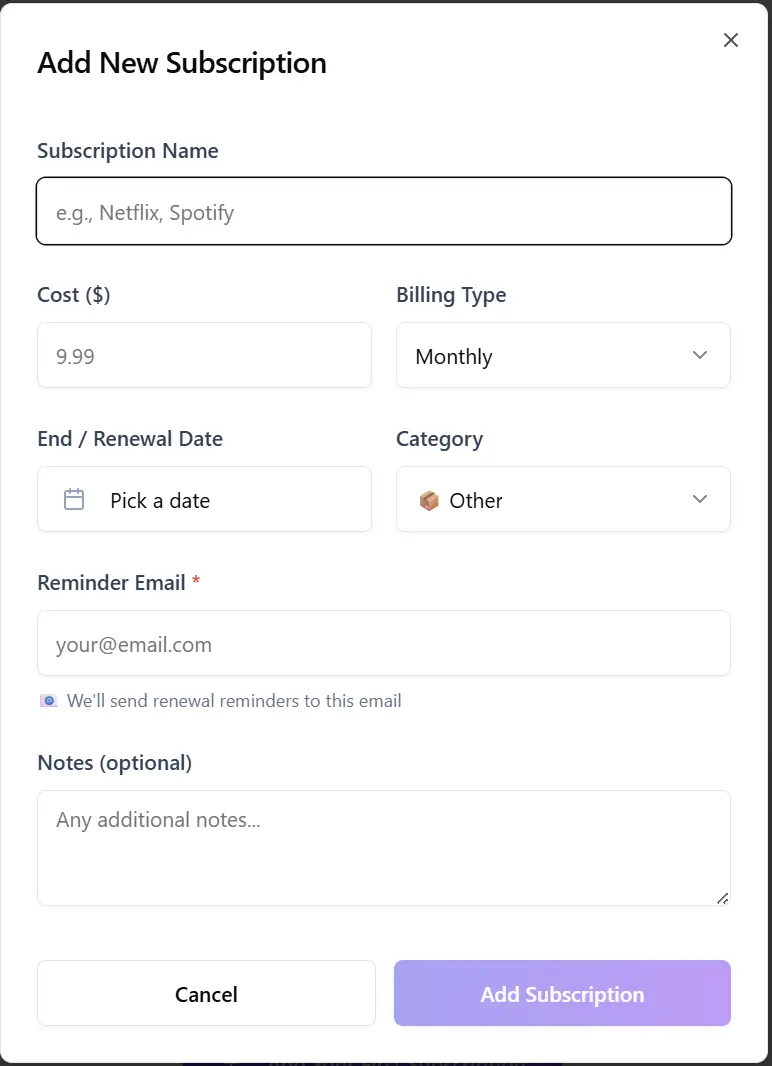 Screenshot 2 of SubScribeWise
