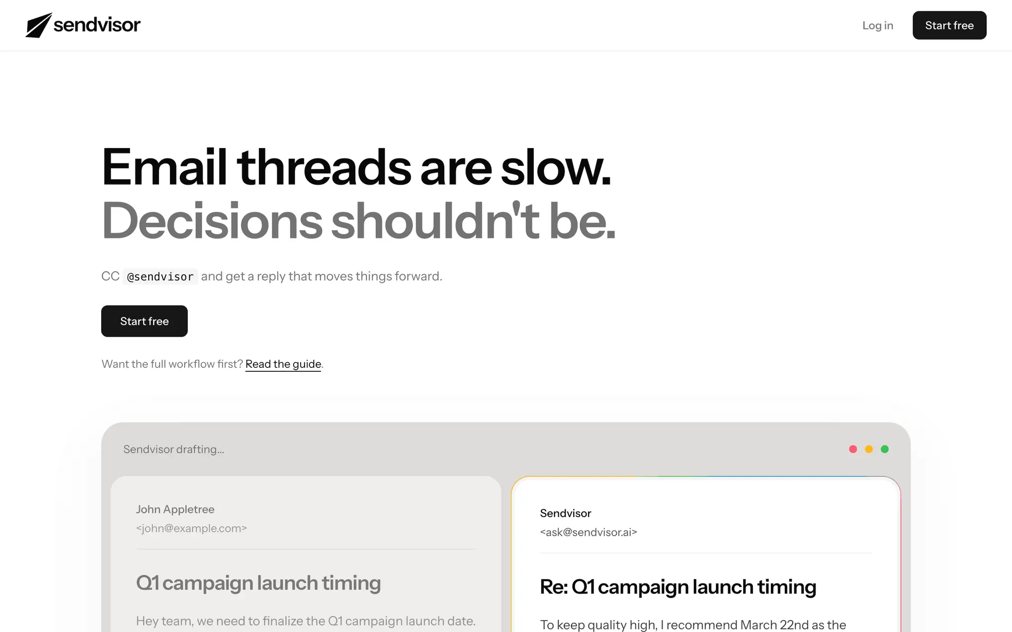Screenshot 1 of sendvisor.ai