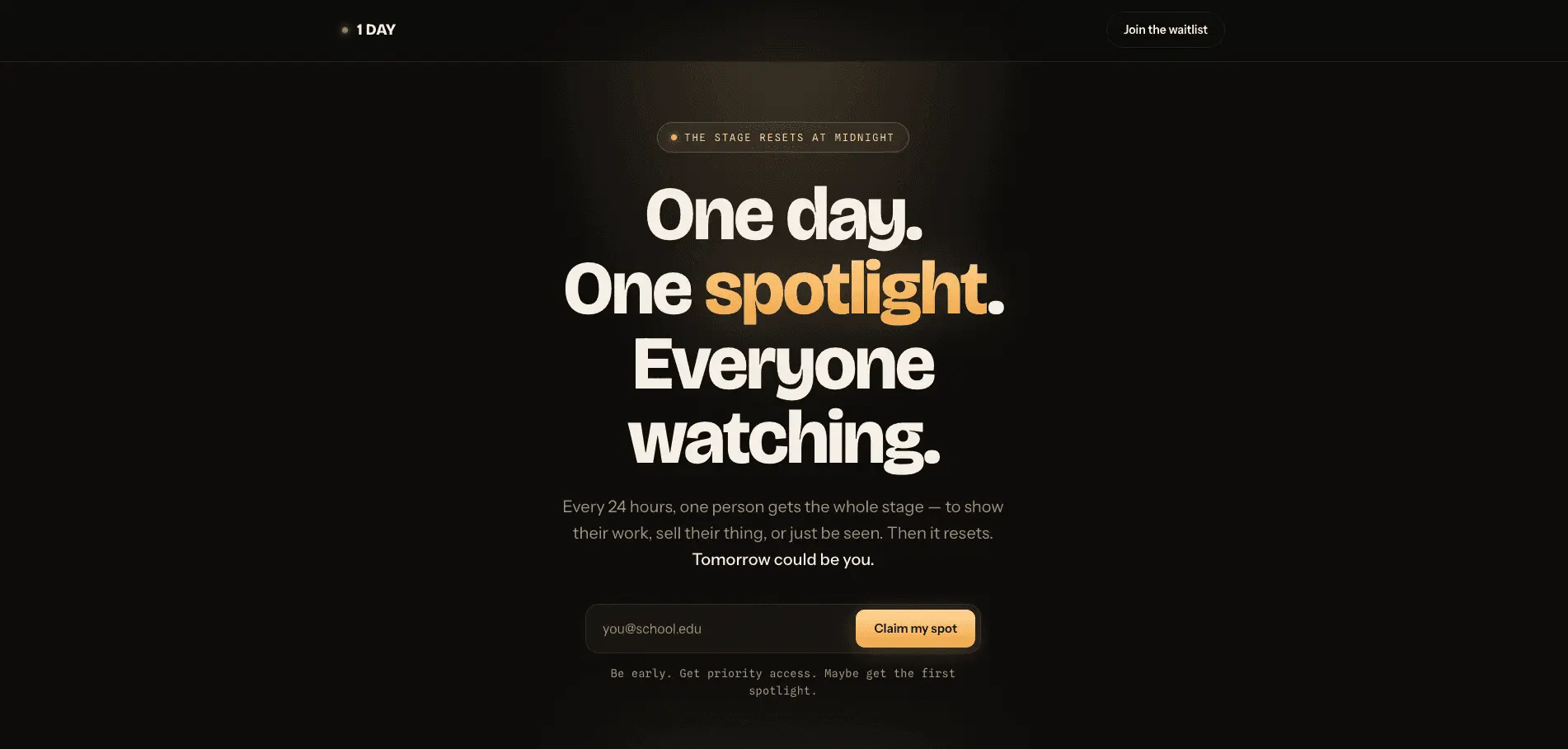 Screenshot 1 of 1 Day App