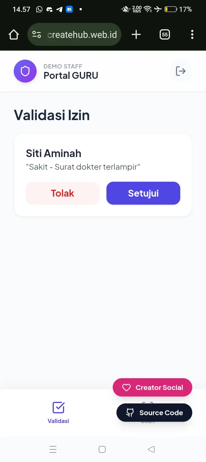 Screenshot 2 of E-Izin SMK Muhammadiyah Bandongan.