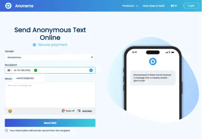 Screenshot 1 of Anonsms