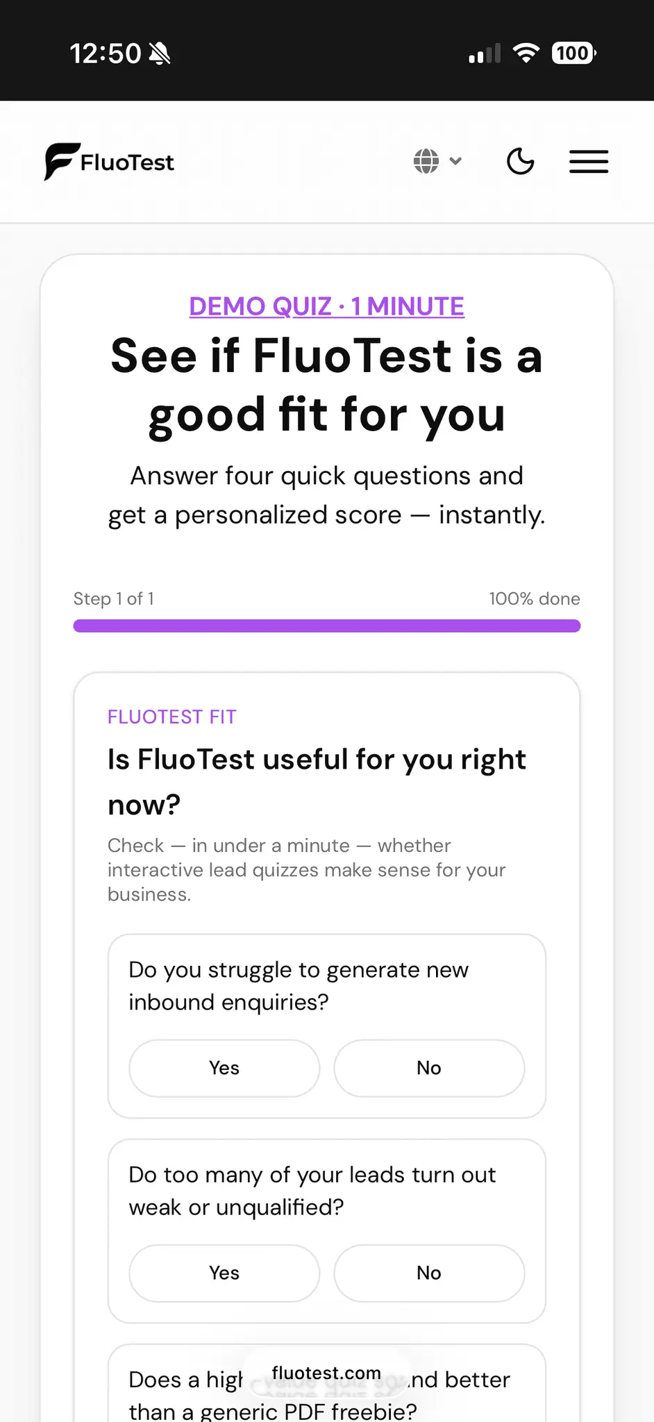 Screenshot 2 of FluoTest