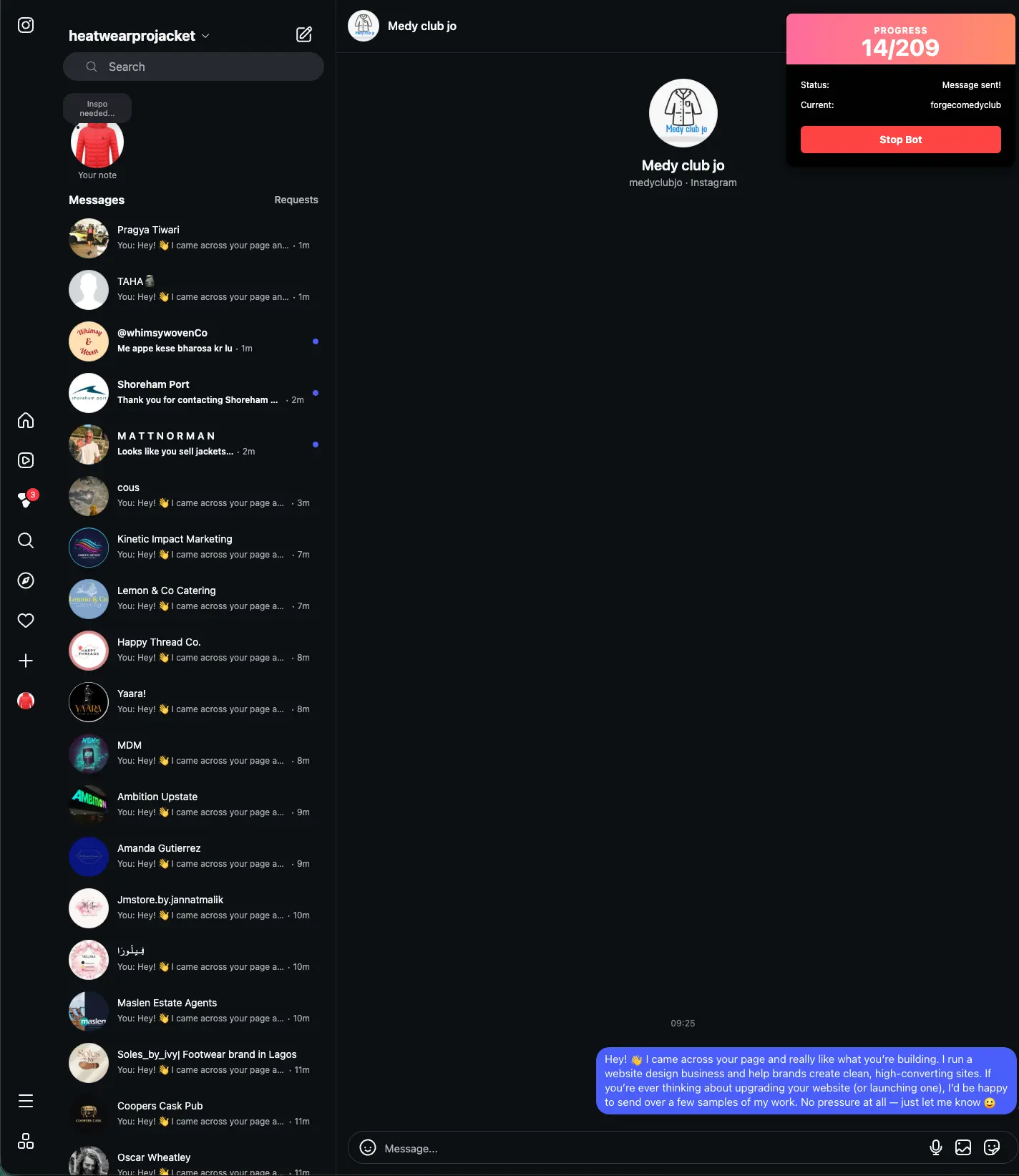 Screenshot 1 of IG DM Bot (Beta)