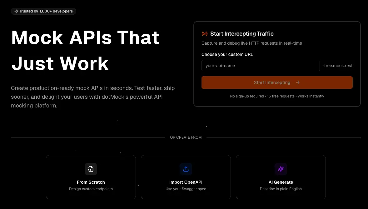 Screenshot 1 of dotMock (https://mock.new)