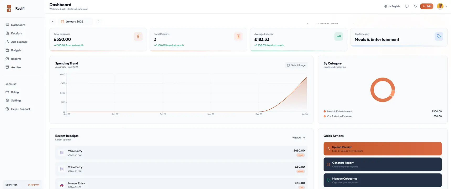 Screenshot 3 of Recifi - Smart Expenses Management
