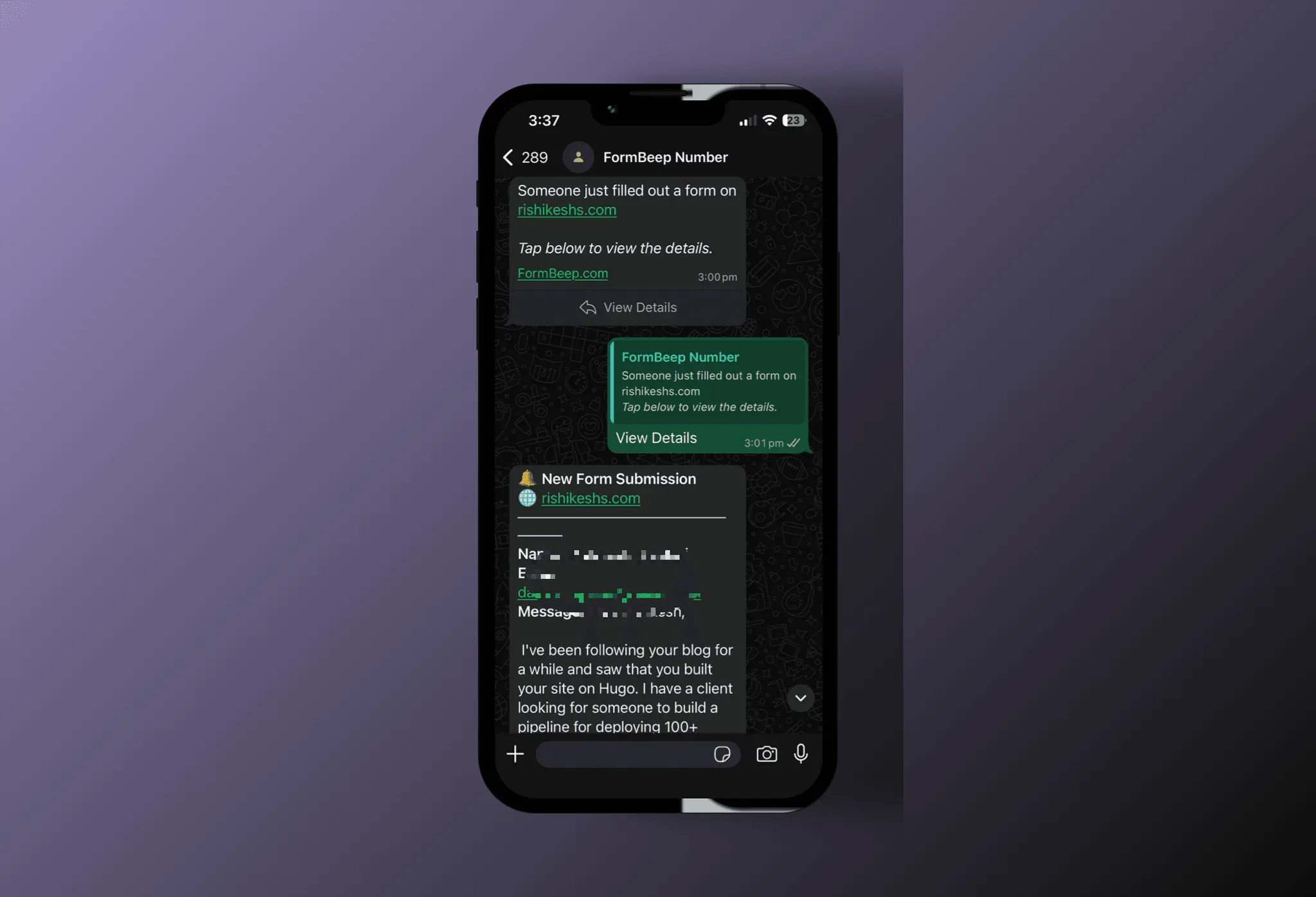 Screenshot 3 of FormBeep