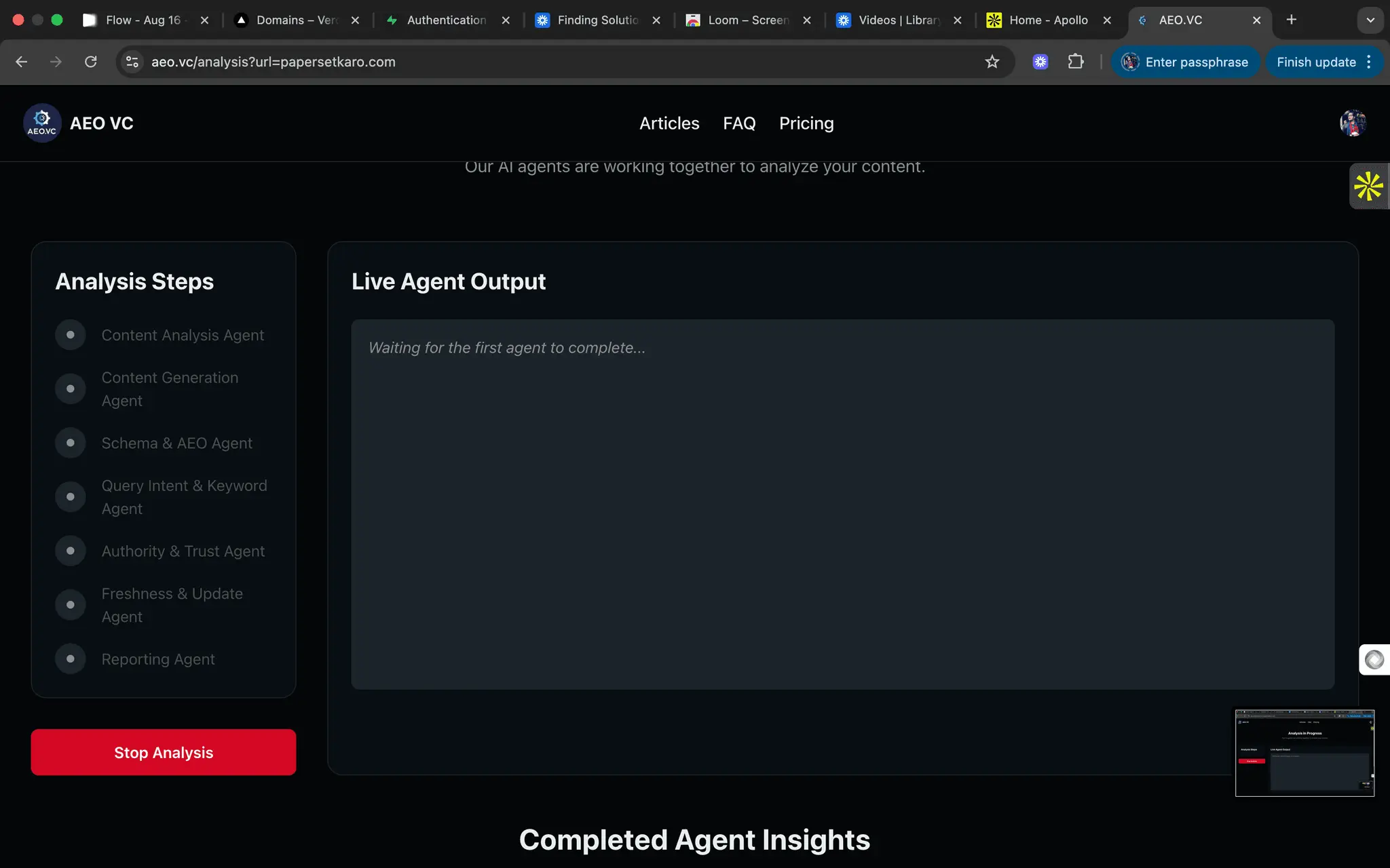Screenshot 1 of AEO.VC | ChatGPT/ Gemini recommend