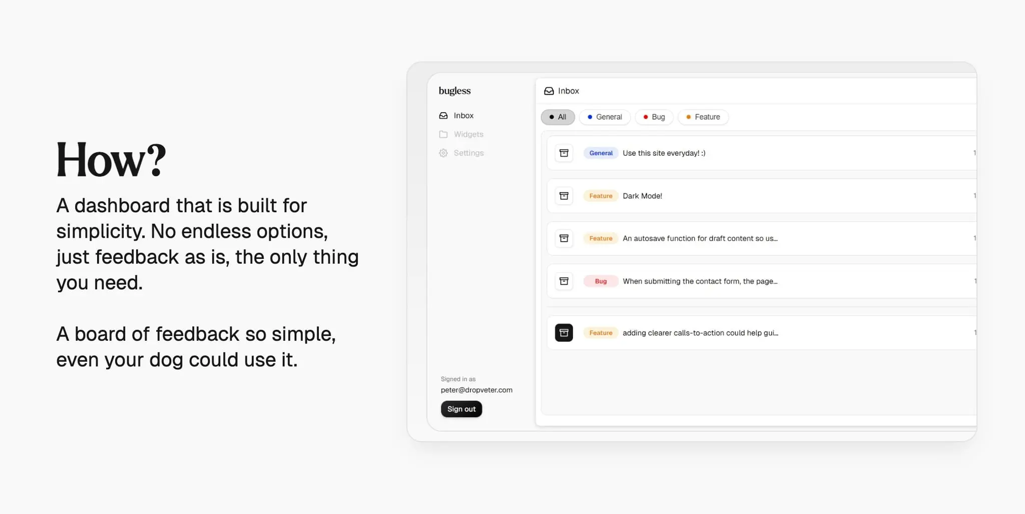 Screenshot 3 of Bugless - Collect feedback, the easy way