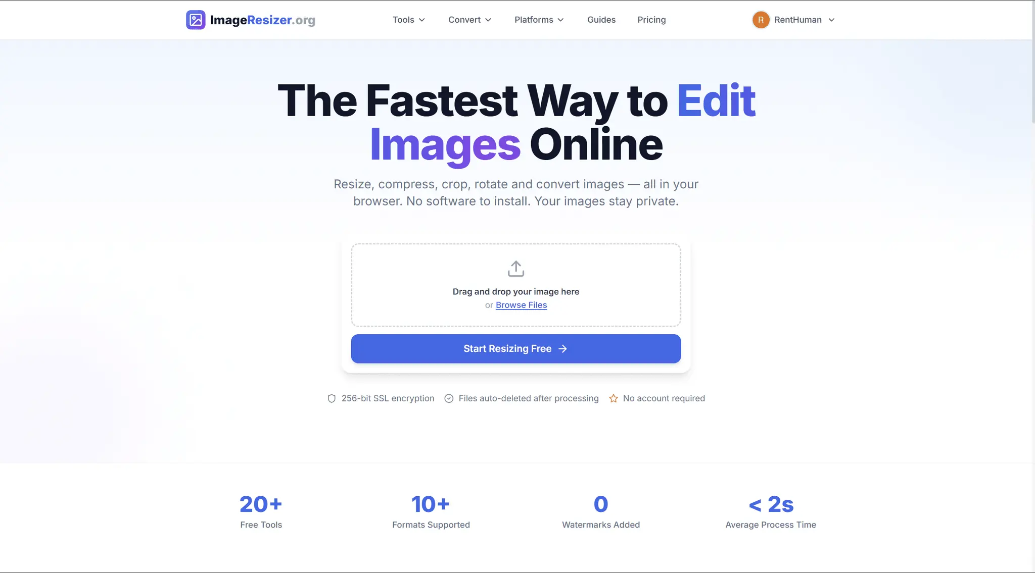 Screenshot 1 of ImageResizer.org