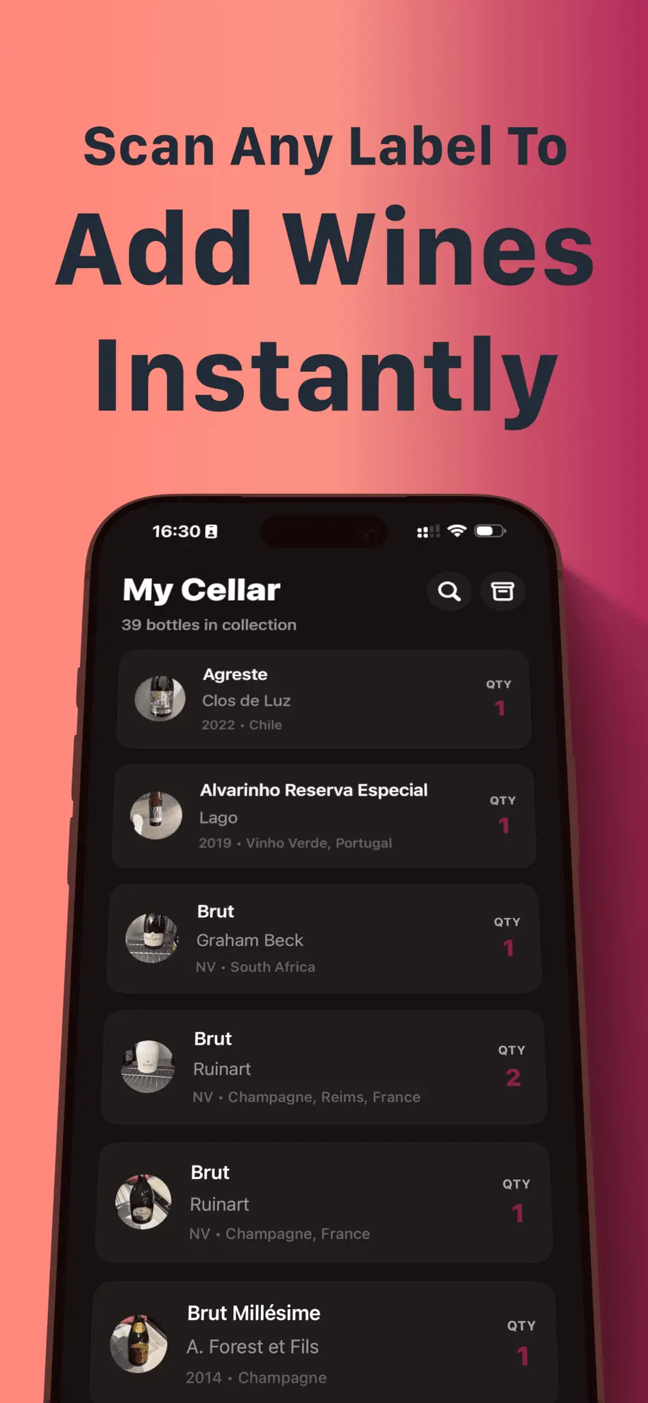 Screenshot 1 of WineIQ — Your Personal AI Sommelier