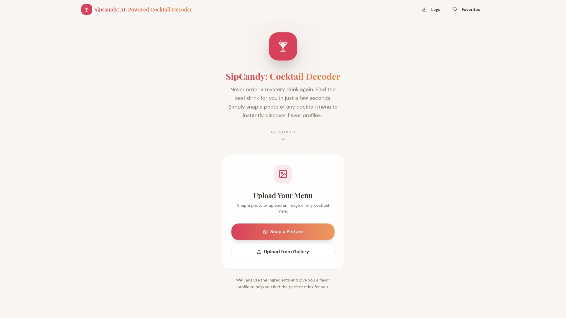 Screenshot 1 of SipCandy: AI-Powered Cocktail Decoder