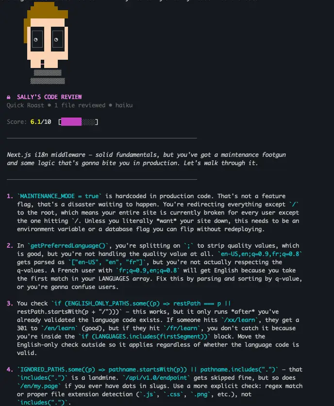 Screenshot 4 of Cynical Sally CLI