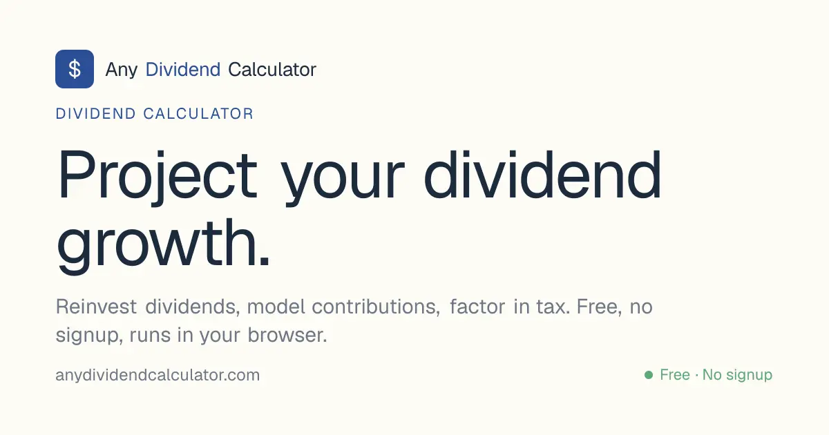 Screenshot 1 of Any Dividend Calculator