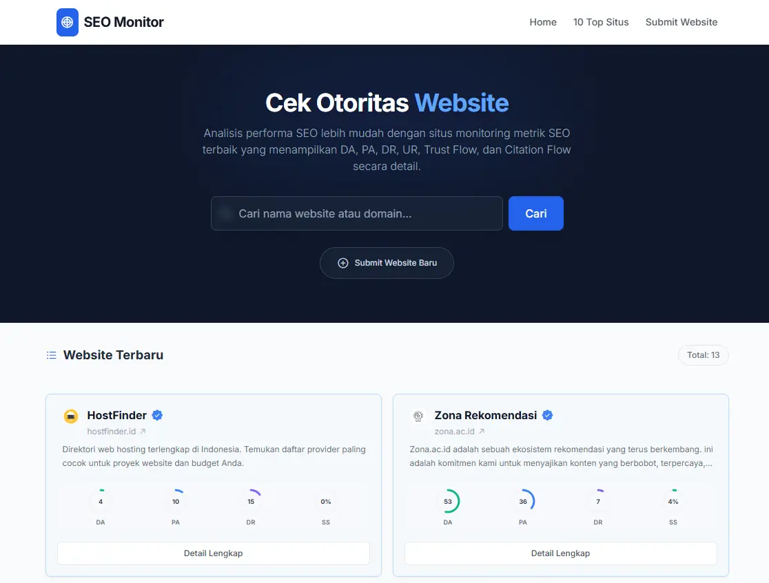 Screenshot 2 of SEO Metrics Monitor