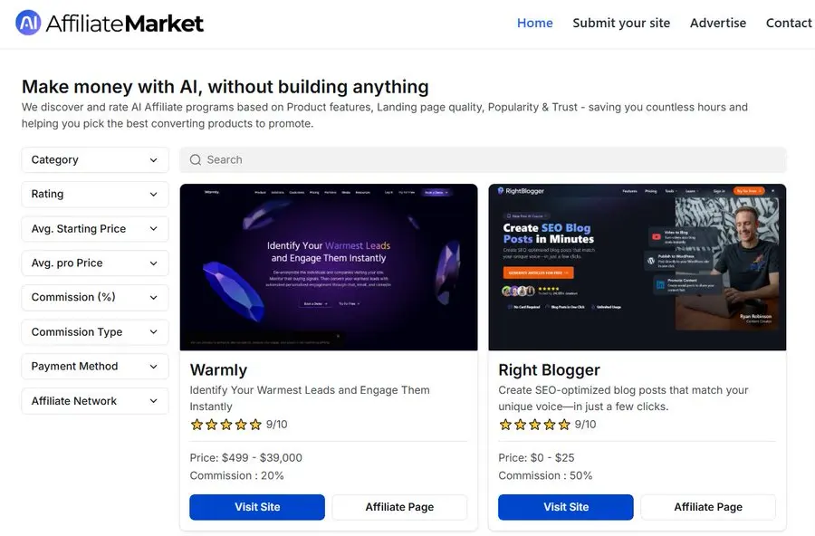 Screenshot 2 of AiAffiliateMarket.com