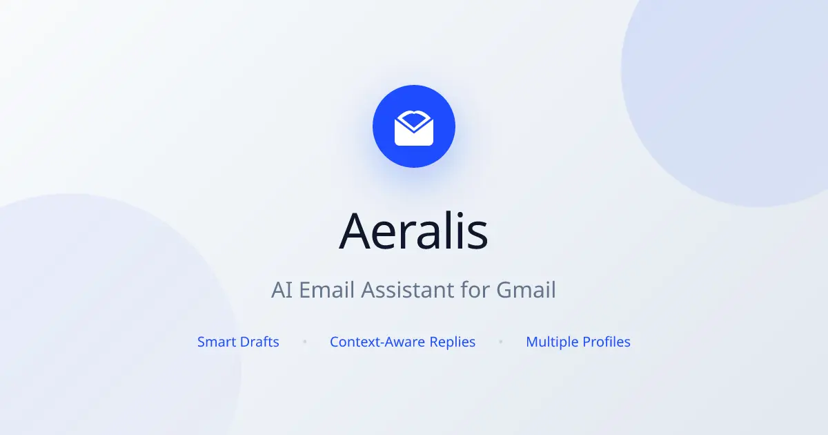 Screenshot 1 of Aeralis – AI Email Assistant for Gmail