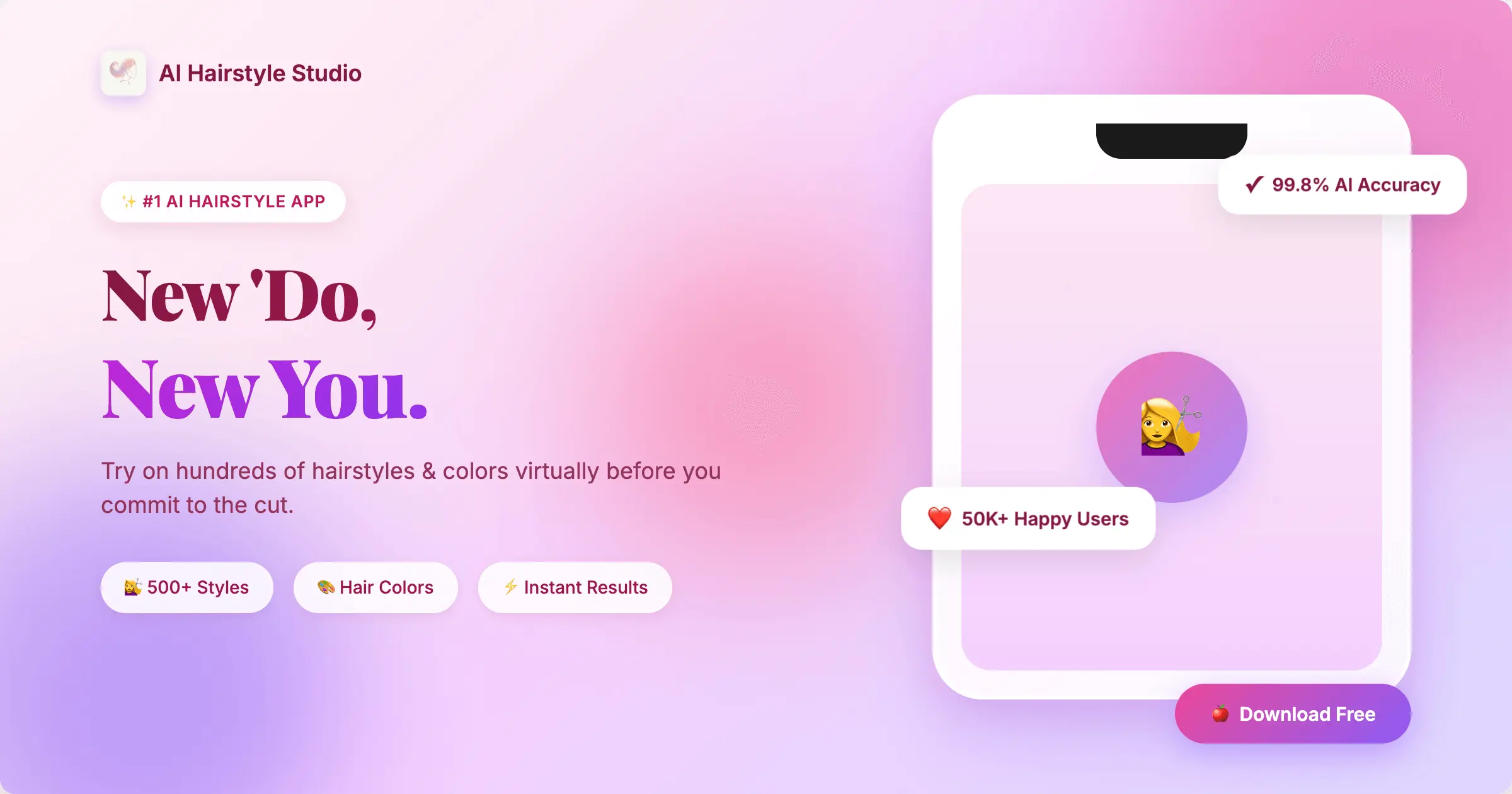 Screenshot 1 of AI Hairstyle Studio