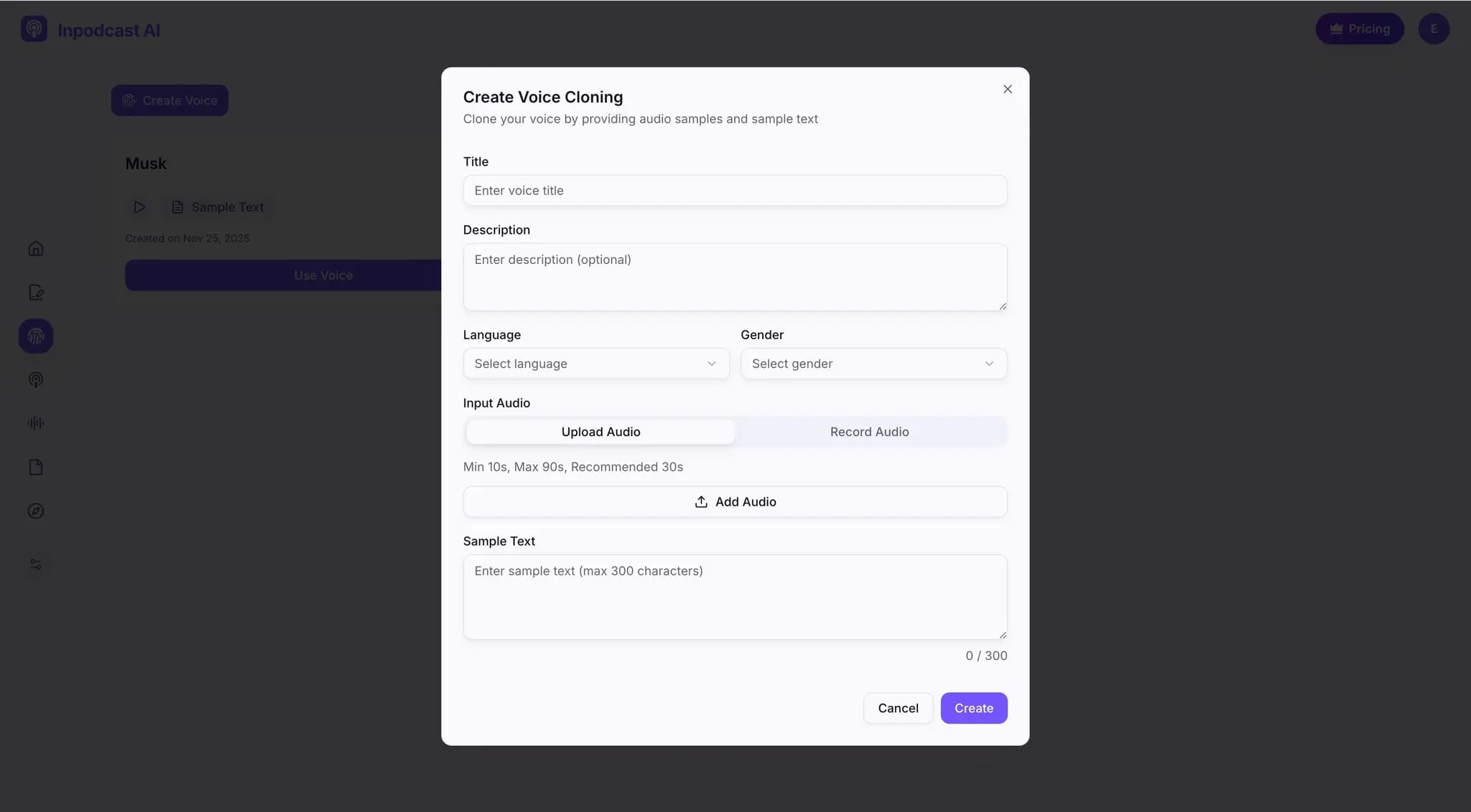 Screenshot 1 of Inpodcast AI