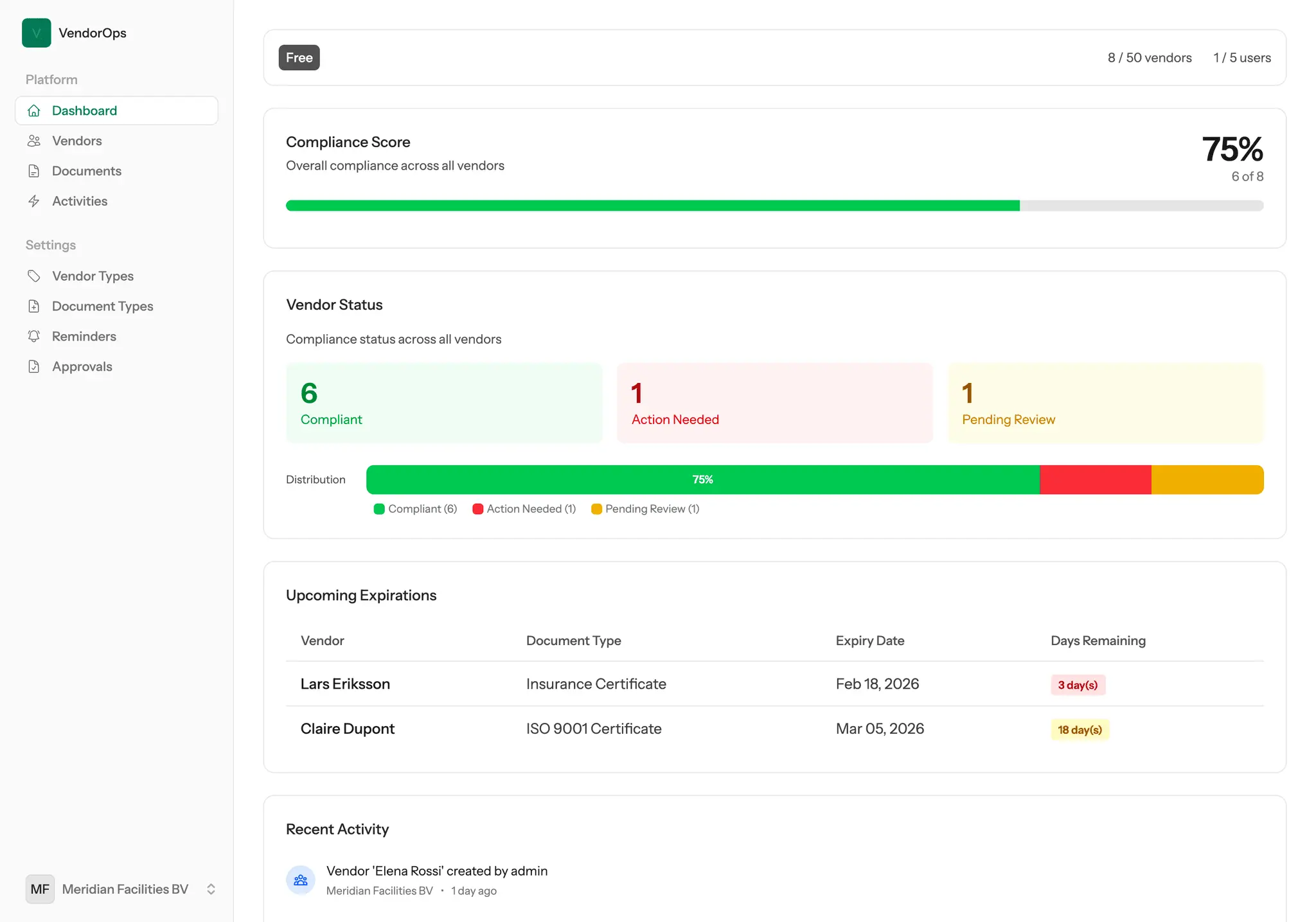 Screenshot 1 of VendorOps
