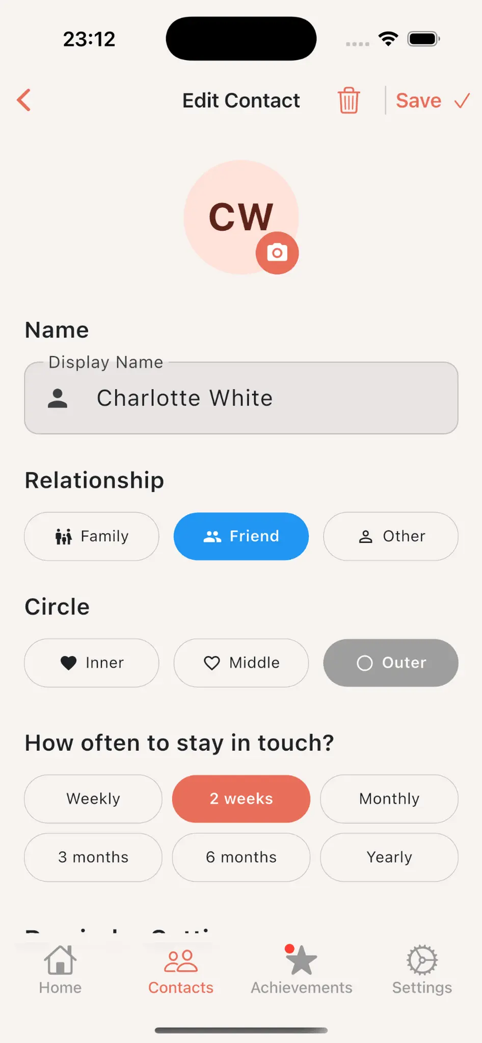 Screenshot 2 of Kinly - Relationship Management App