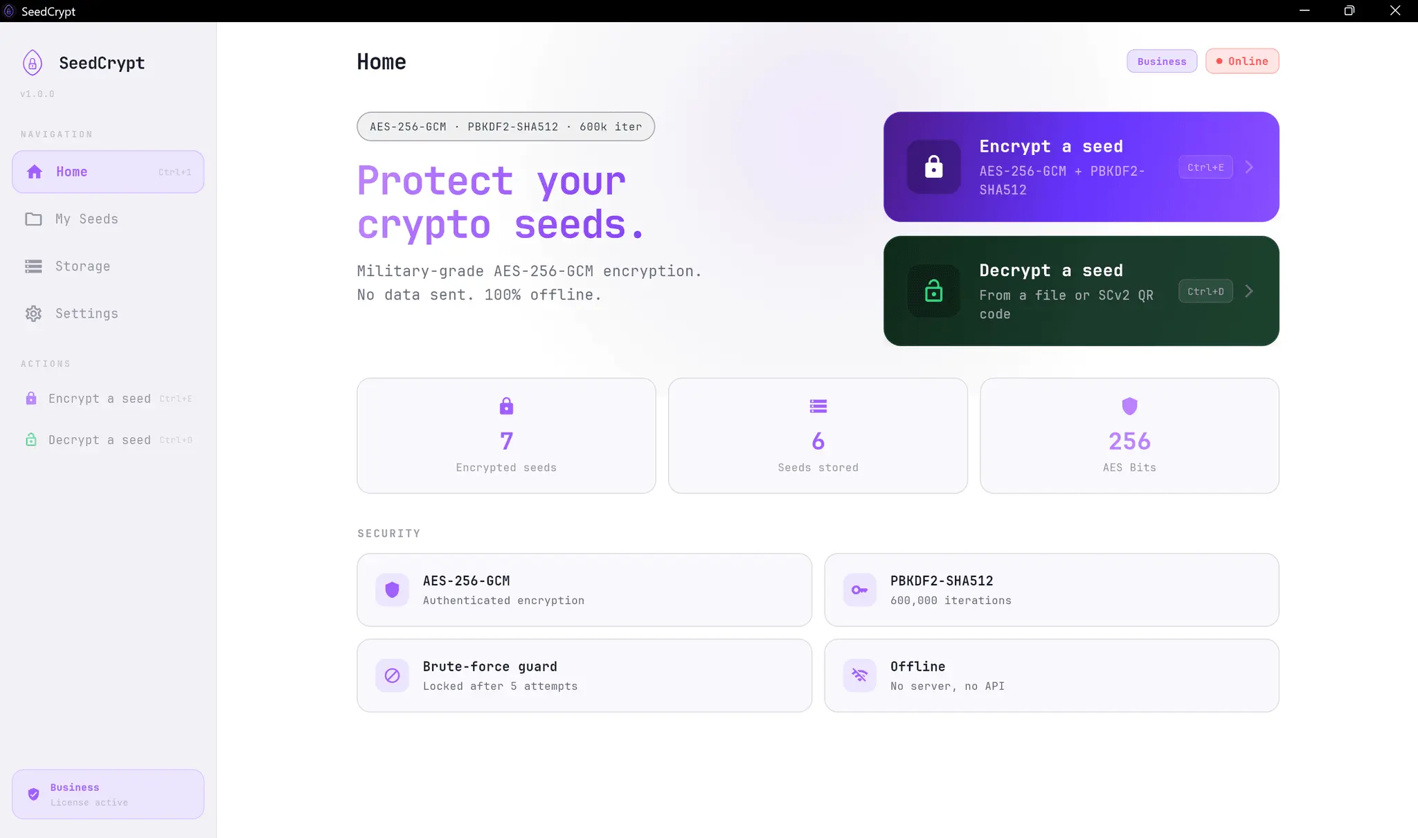 Screenshot 1 of SeedCrypt