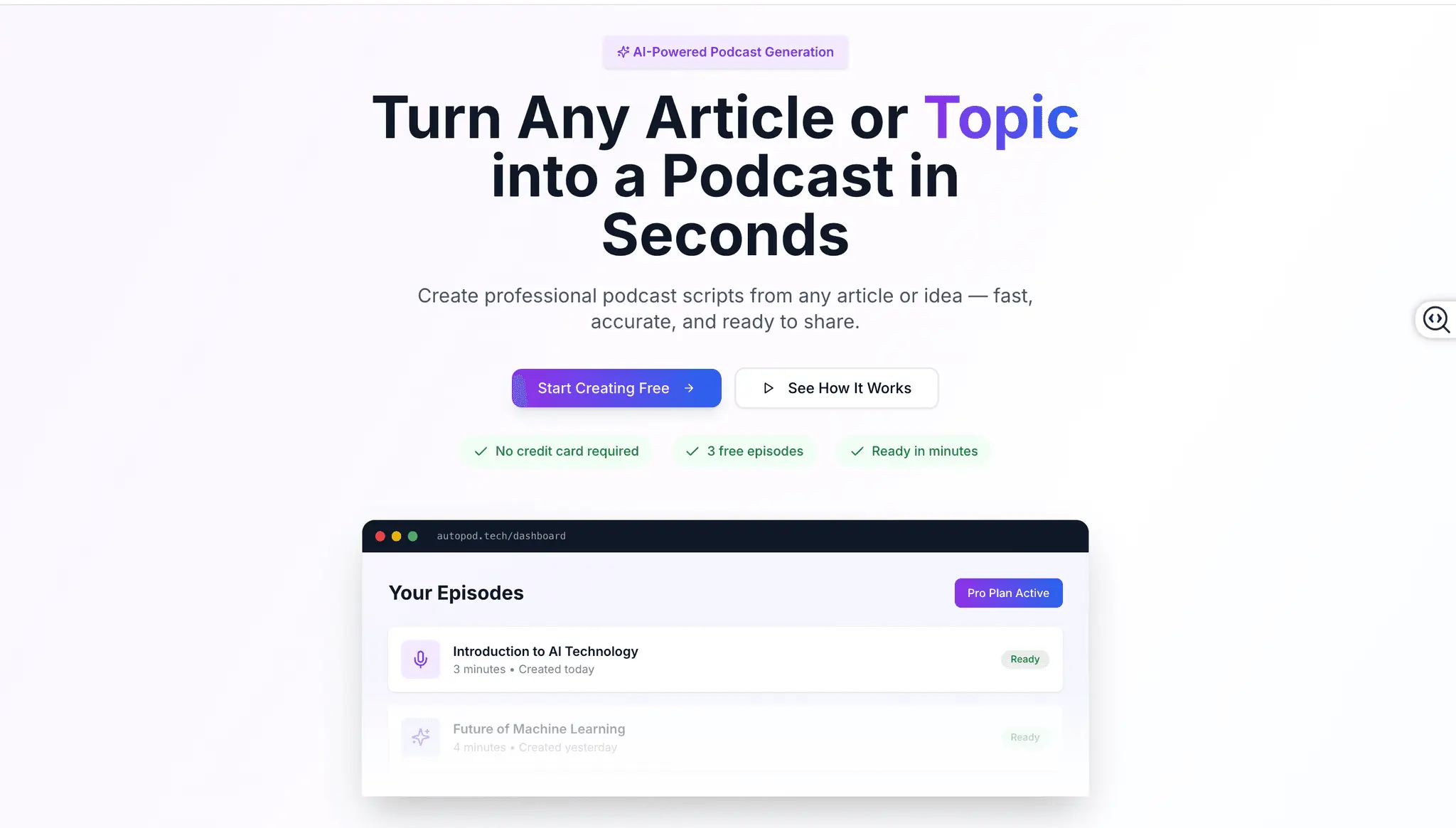 Screenshot 3 of AutoPod - AI Podcast Generator