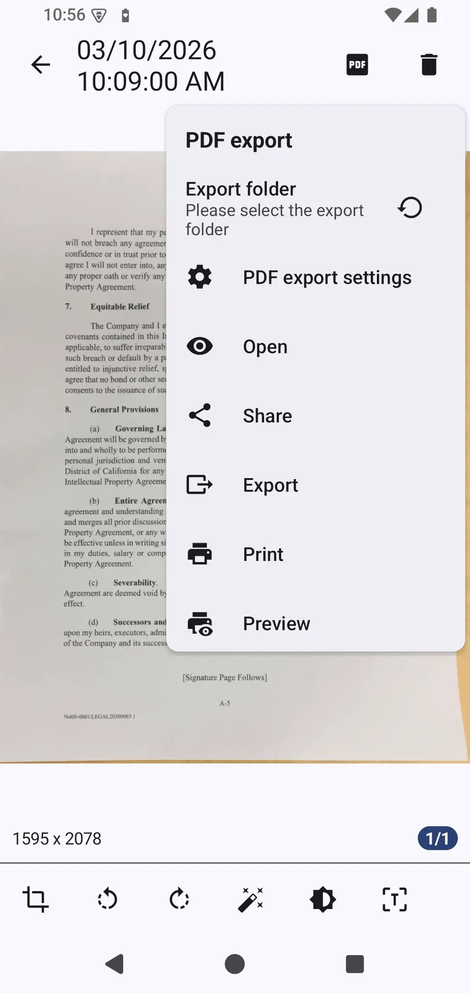 Screenshot 1 of OSS Document Scanner