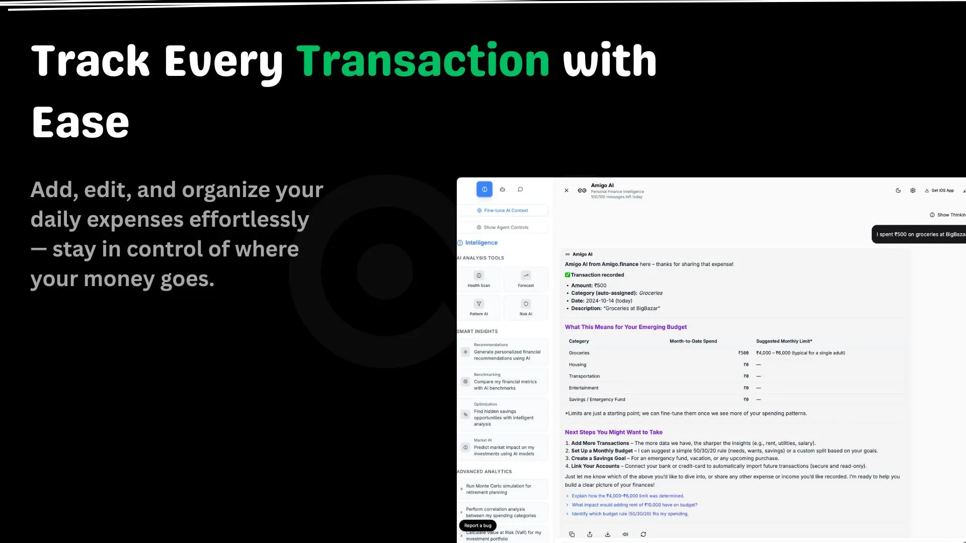 Screenshot 4 of Amigo AI - Expense Tracker