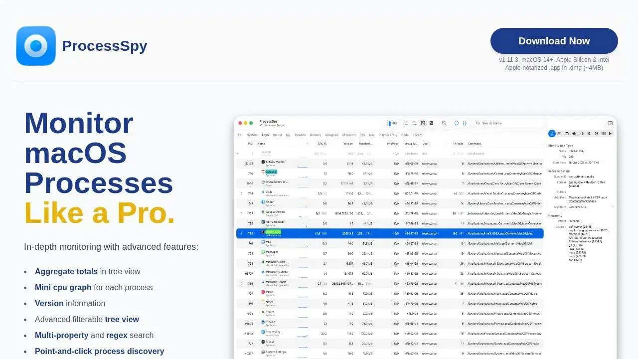 Screenshot 1 of ProcessSpy