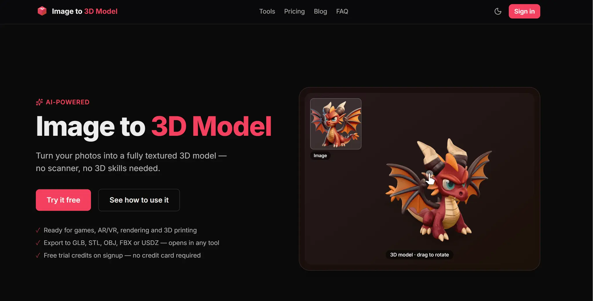 Screenshot 1 of Image to 3D Model