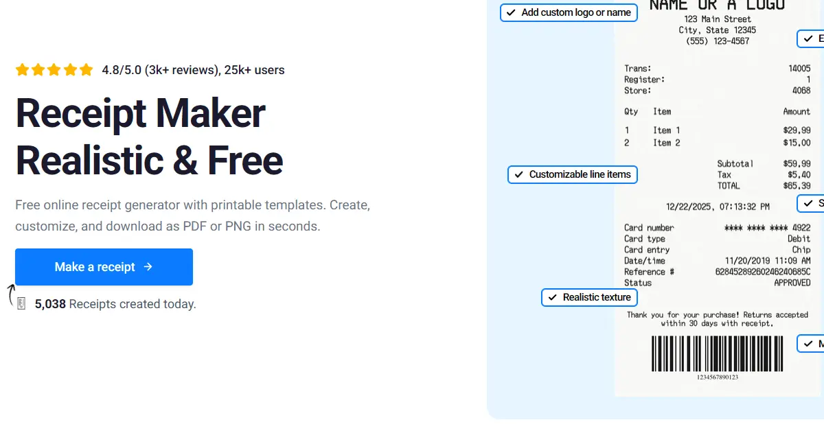 Screenshot 2 of Receipt Maker