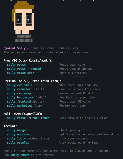 Screenshot 3 of Cynical Sally CLI