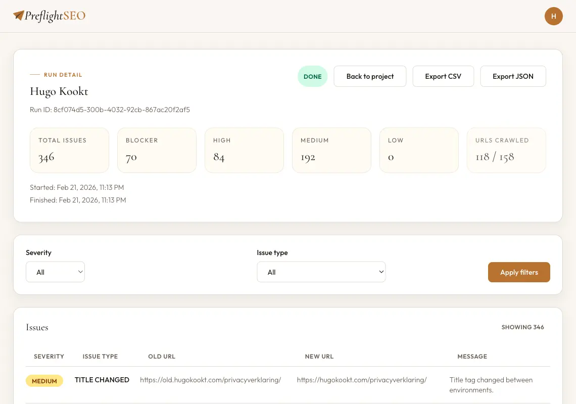 Screenshot 3 of PreflightSEO