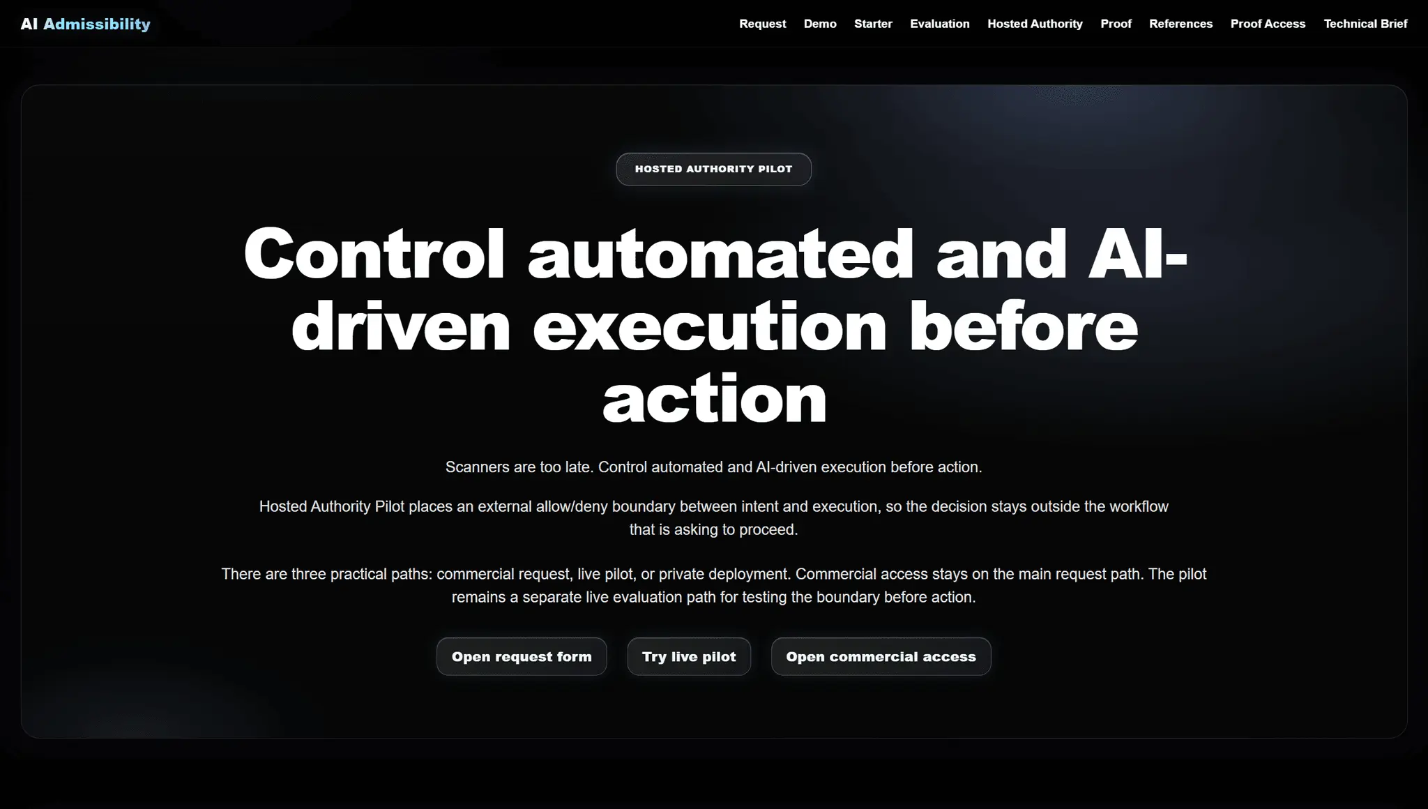 Screenshot 1 of AI Admissibility