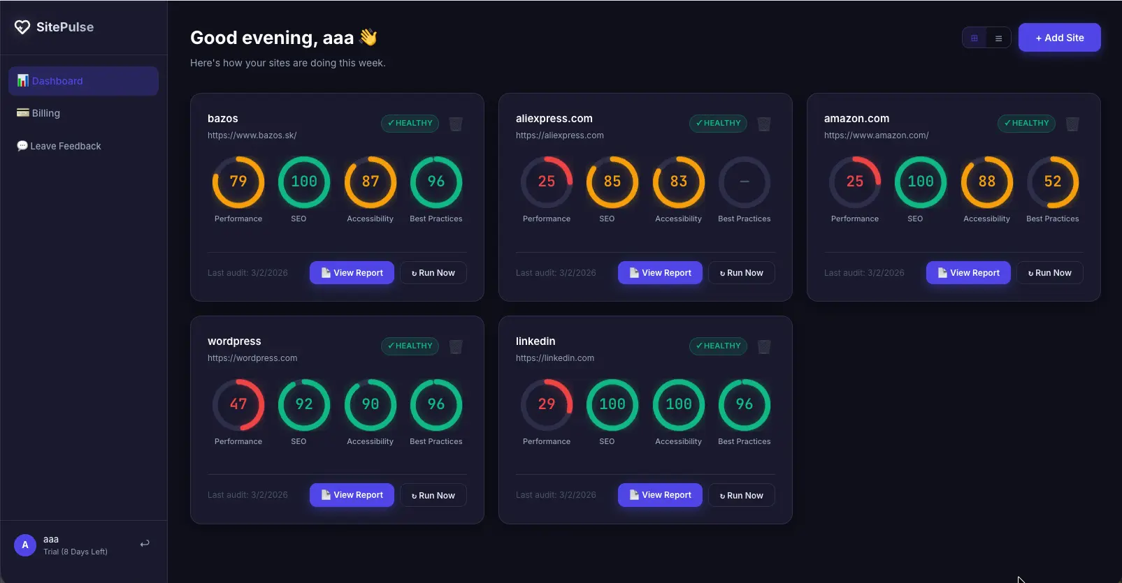 Screenshot 2 of SitePulse
