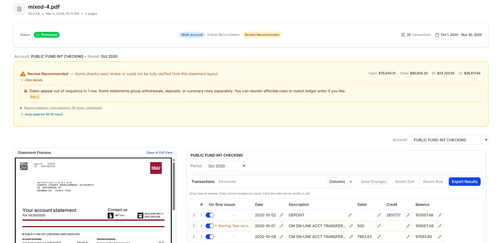 Screenshot 1 of Smart Bank Statement