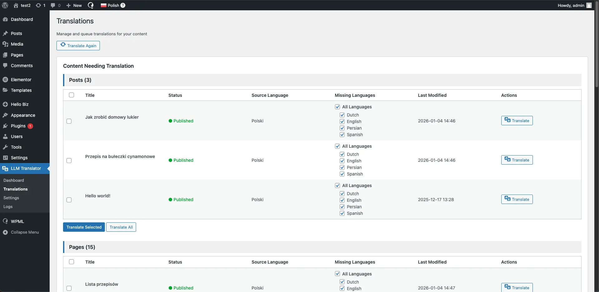 Screenshot 2 of LLM Automatic Translation