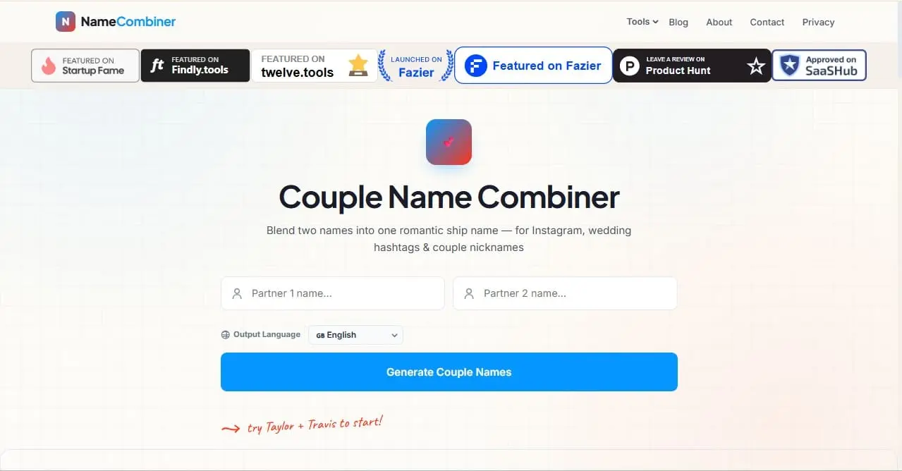 Screenshot 1 of Name combinerss