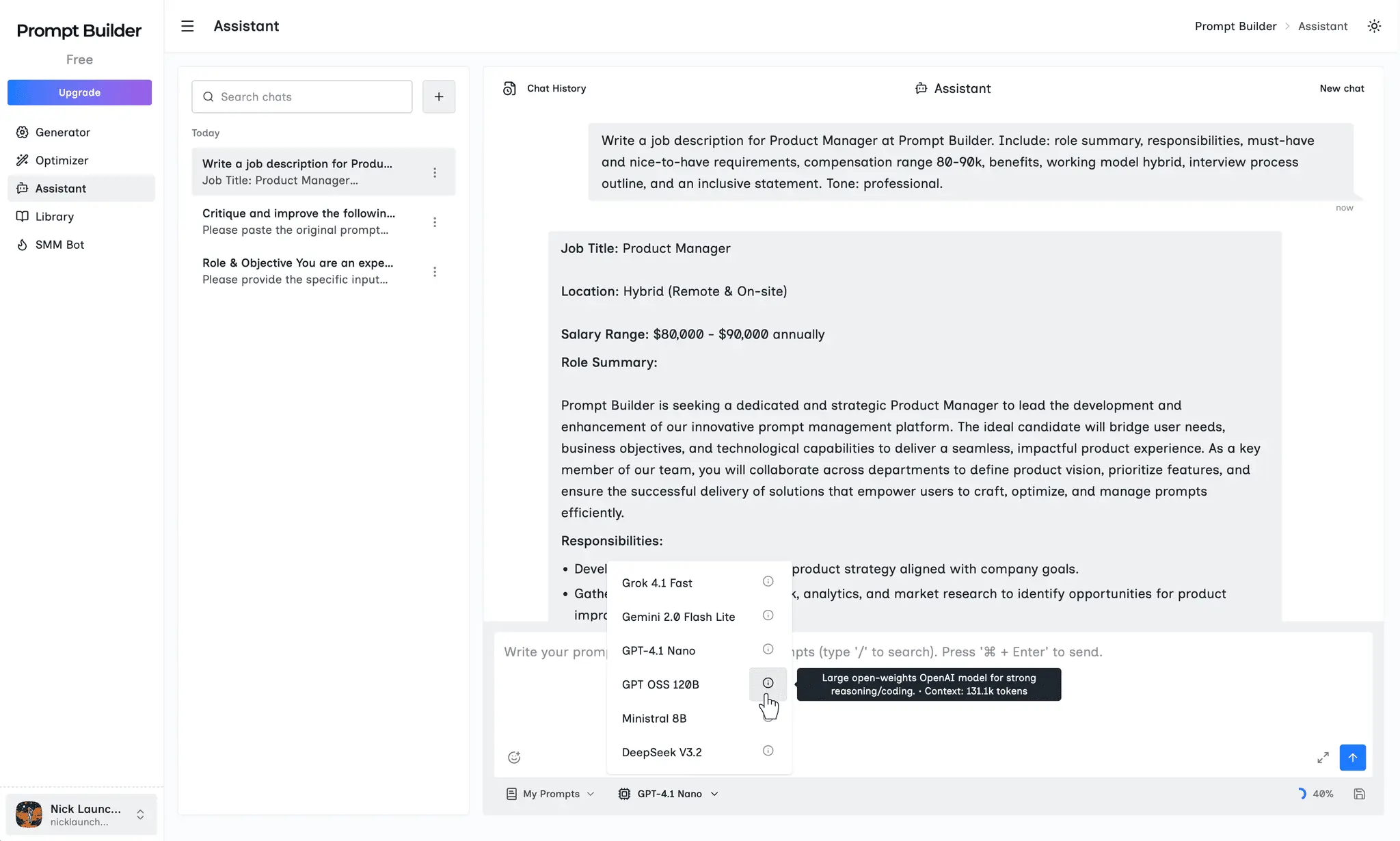 Screenshot 4 of Prompt Builder
